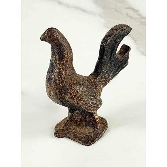 Cast Iron Rooster Chicken Hen Beer Bottle Opener 3 1/4" Animal Figurine 90s Vtg - Picture 2 of 12